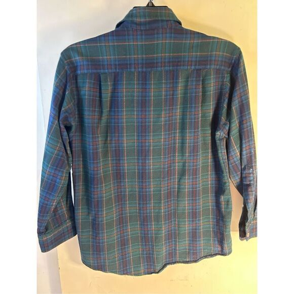 Sir Pendleton 100 virgin wool flannel medium m green plaid button down rn#29685 - Picture 4 of 8